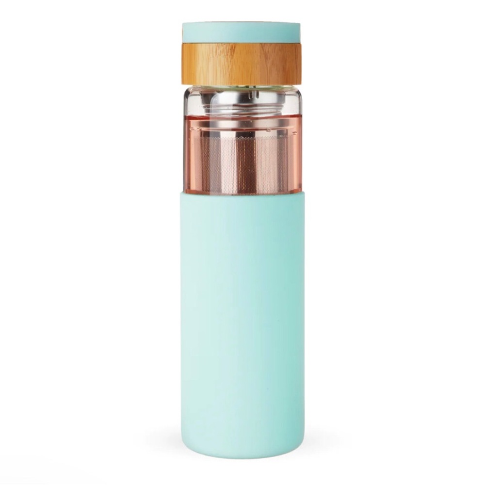 SOLD // Dana Glass Travel Mug in Turquoise